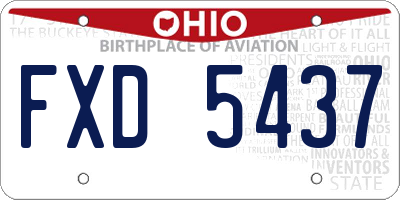 OH license plate FXD5437