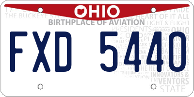 OH license plate FXD5440