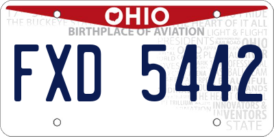 OH license plate FXD5442
