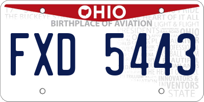 OH license plate FXD5443