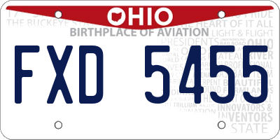 OH license plate FXD5455