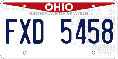 OH license plate FXD5458