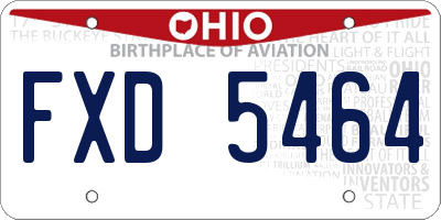 OH license plate FXD5464
