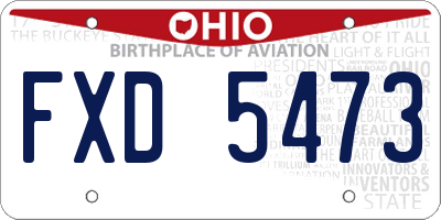 OH license plate FXD5473