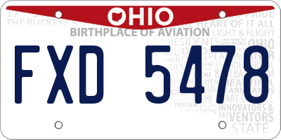 OH license plate FXD5478