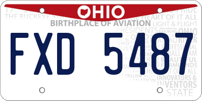 OH license plate FXD5487