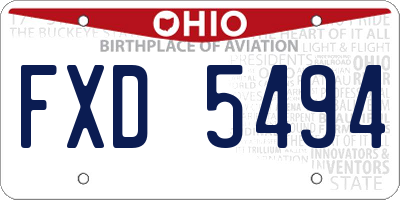 OH license plate FXD5494