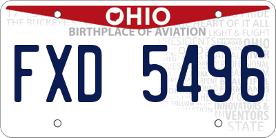 OH license plate FXD5496