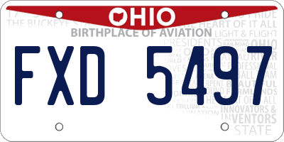 OH license plate FXD5497