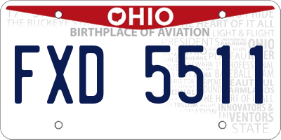 OH license plate FXD5511