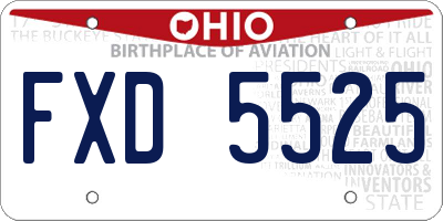OH license plate FXD5525