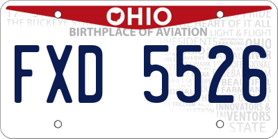 OH license plate FXD5526