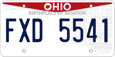 OH license plate FXD5541