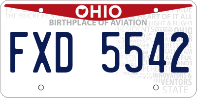 OH license plate FXD5542