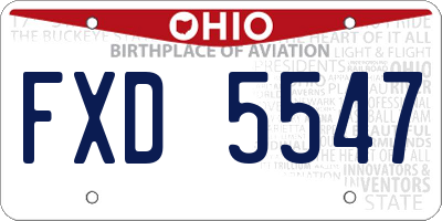 OH license plate FXD5547