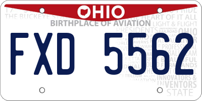 OH license plate FXD5562
