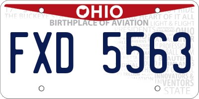 OH license plate FXD5563