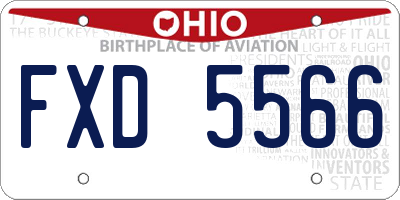 OH license plate FXD5566