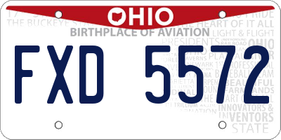 OH license plate FXD5572