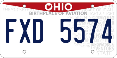 OH license plate FXD5574