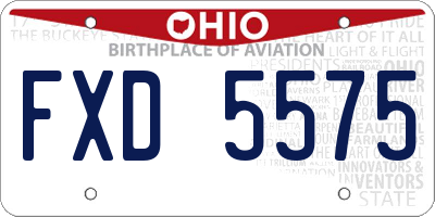 OH license plate FXD5575