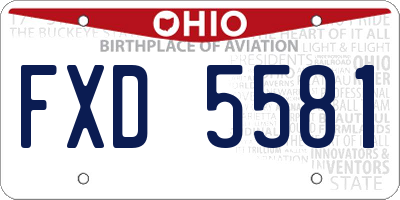 OH license plate FXD5581