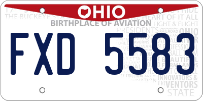 OH license plate FXD5583