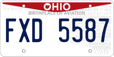 OH license plate FXD5587