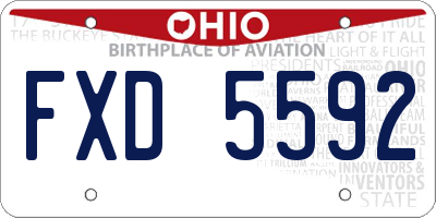 OH license plate FXD5592
