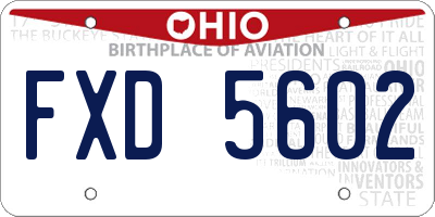 OH license plate FXD5602