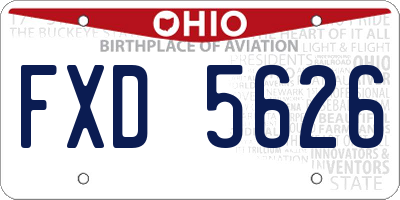 OH license plate FXD5626