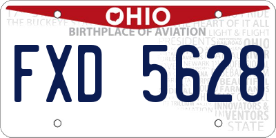 OH license plate FXD5628