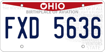 OH license plate FXD5636