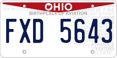 OH license plate FXD5643