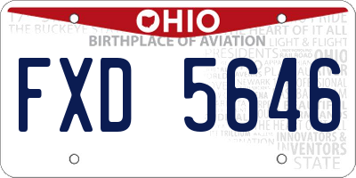 OH license plate FXD5646