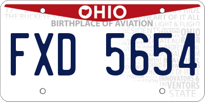 OH license plate FXD5654