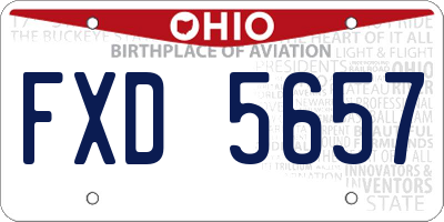 OH license plate FXD5657