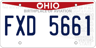 OH license plate FXD5661