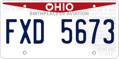 OH license plate FXD5673