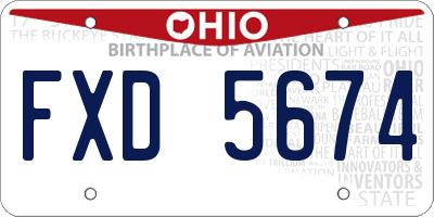 OH license plate FXD5674