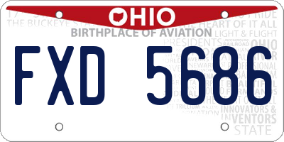 OH license plate FXD5686
