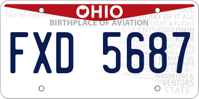 OH license plate FXD5687