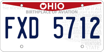 OH license plate FXD5712