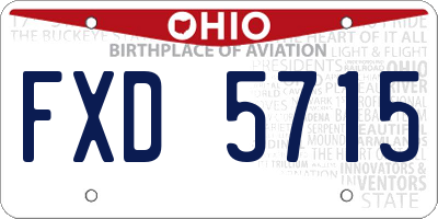 OH license plate FXD5715