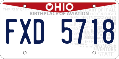 OH license plate FXD5718