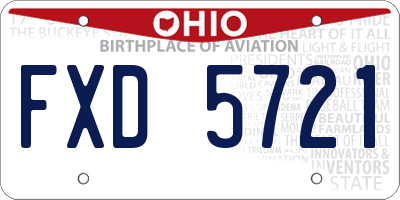 OH license plate FXD5721