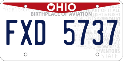 OH license plate FXD5737