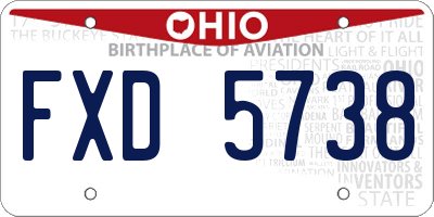 OH license plate FXD5738
