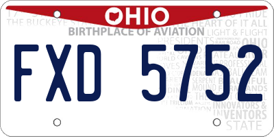 OH license plate FXD5752