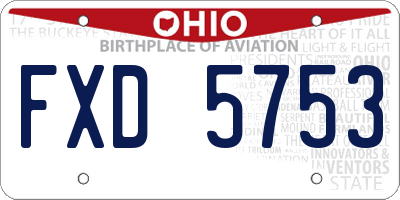 OH license plate FXD5753
